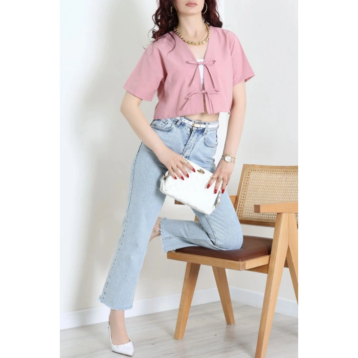 Bağlamalı Ceket Bluz Pembe - 30922.1949.