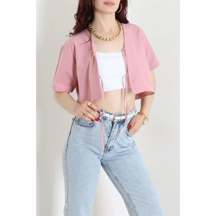 Bağlamalı Ceket Bluz Pembe - 30922.1949.