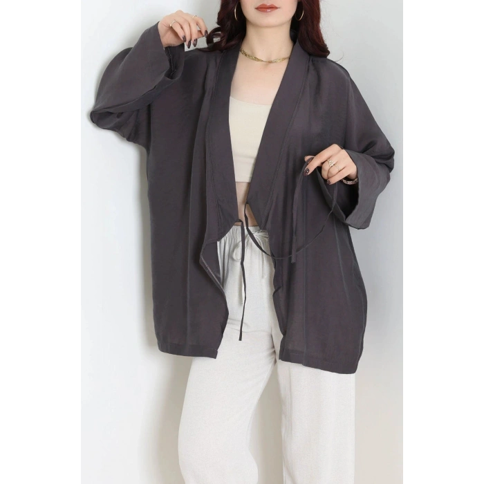 Bağlamalı Kimono Antrasit - 8091.1437.