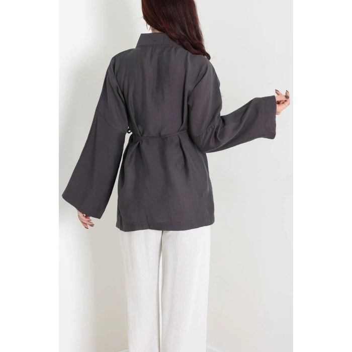 Bağlamalı Kimono Antrasit - 8091.1437.