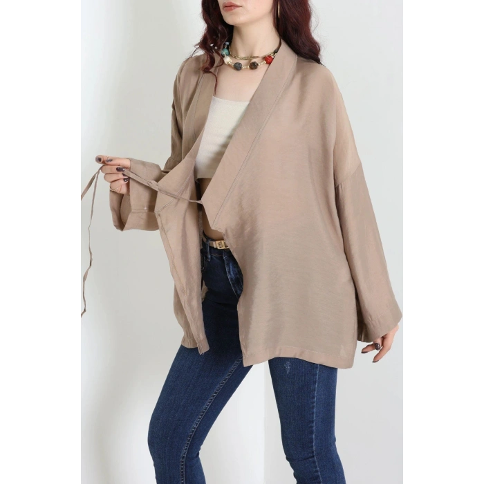 Bağlamalı Kimono Kahve - 8091.1437.