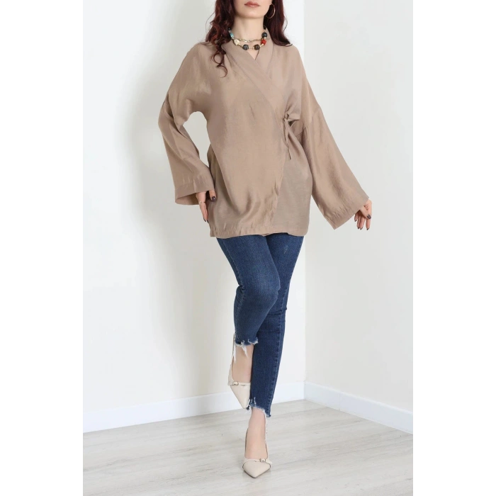 Bağlamalı Kimono Kahve - 8091.1437.