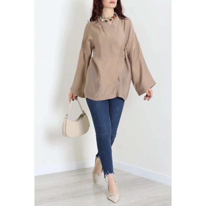 Bağlamalı Kimono Kahve - 8091.1437.