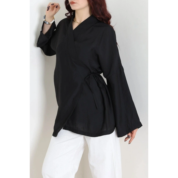 Bağlamalı Kimono Siyah - 8091.1437.