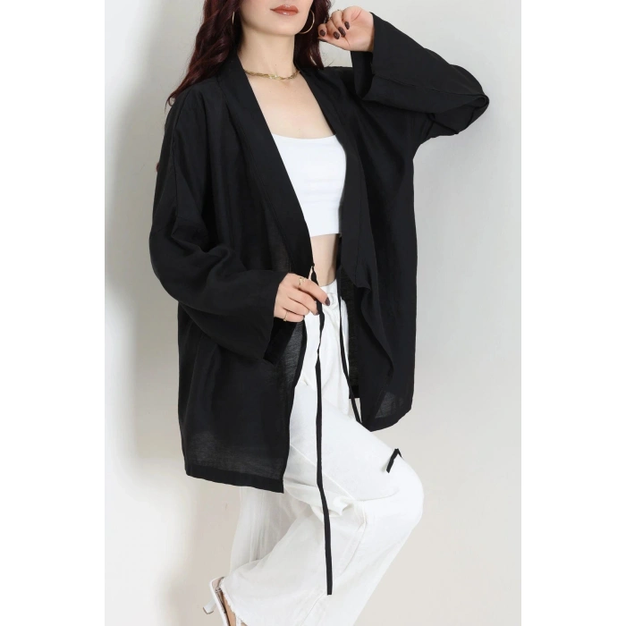 Bağlamalı Kimono Siyah - 8091.1437.