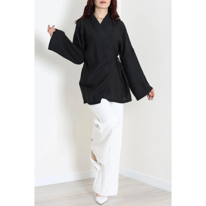 Bağlamalı Kimono Siyah - 8091.1437.