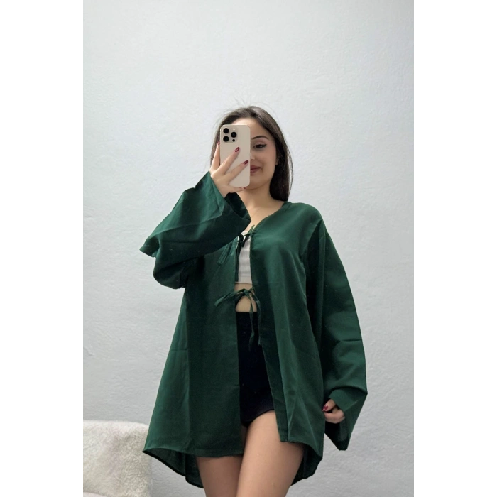 Bağlamalı Terikoton Gömlek Zümrüt - 32429.1949.