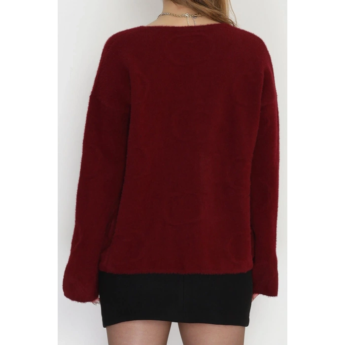 Bağlamalı Yumoş Hırka Bordo - 4045.1247.