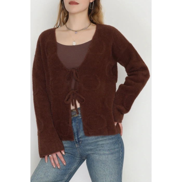 Bağlamalı Yumoş Hırka Kahve - 4045.1247.