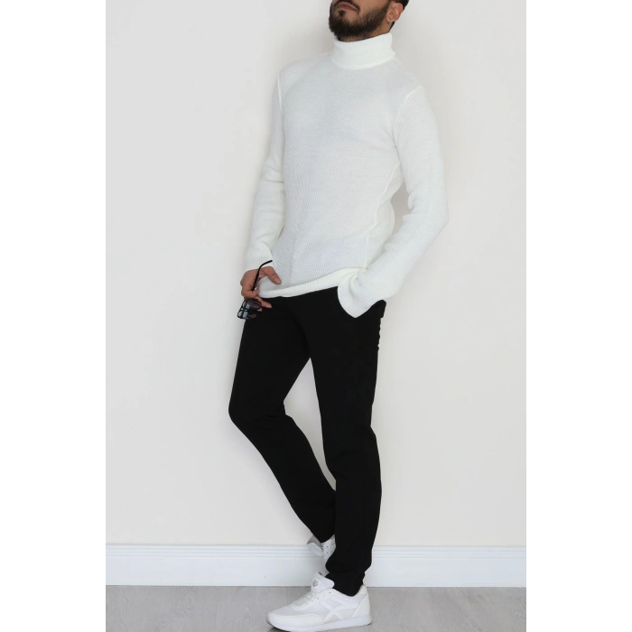 Balıkçı Yaka Erkek Triko Ekru - 70781.1766.