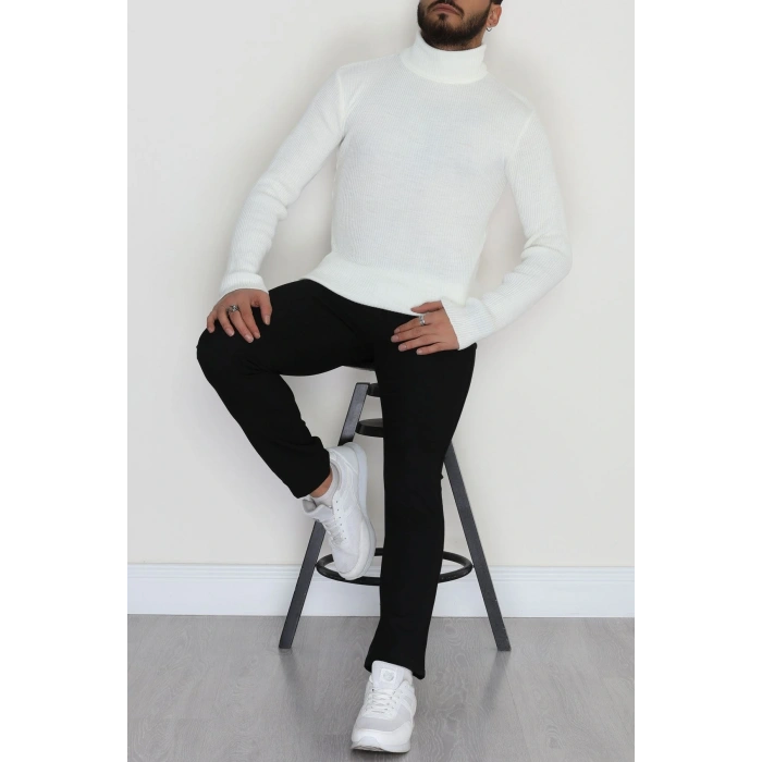 Balıkçı Yaka Erkek Triko Ekru - 70781.1766.