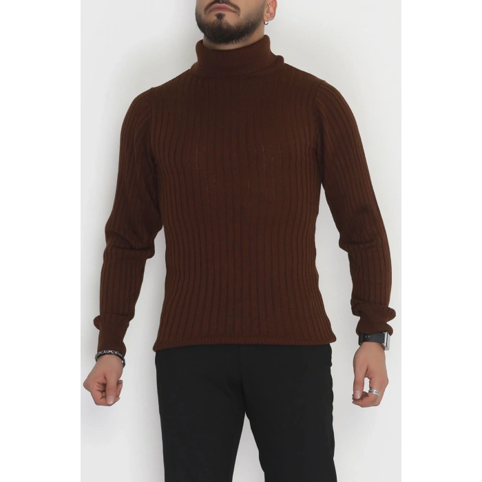 Balıkçı Yaka Erkek Triko Kahve - 70774.1766.