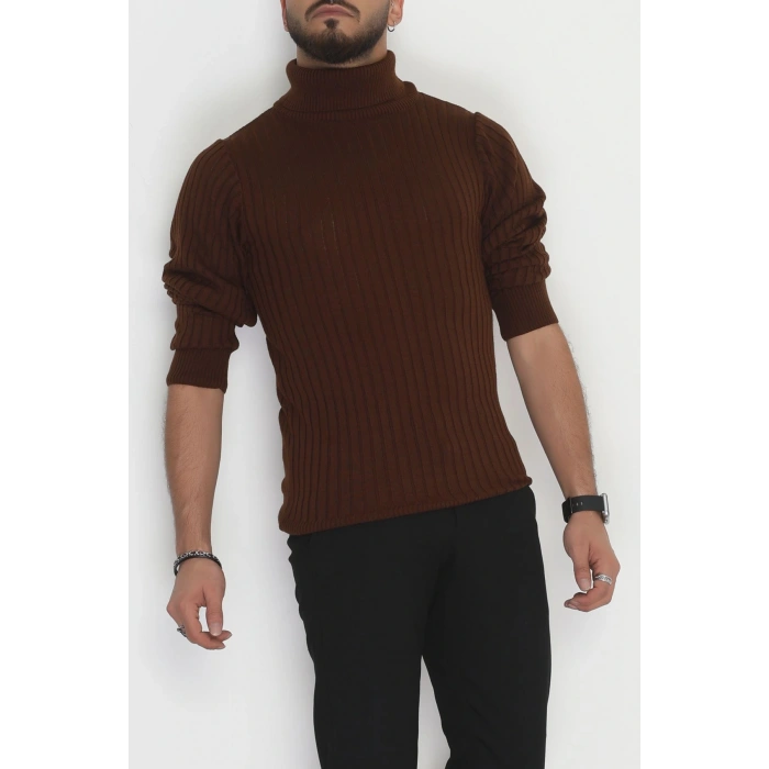 Balıkçı Yaka Erkek Triko Kahve - 70774.1766.