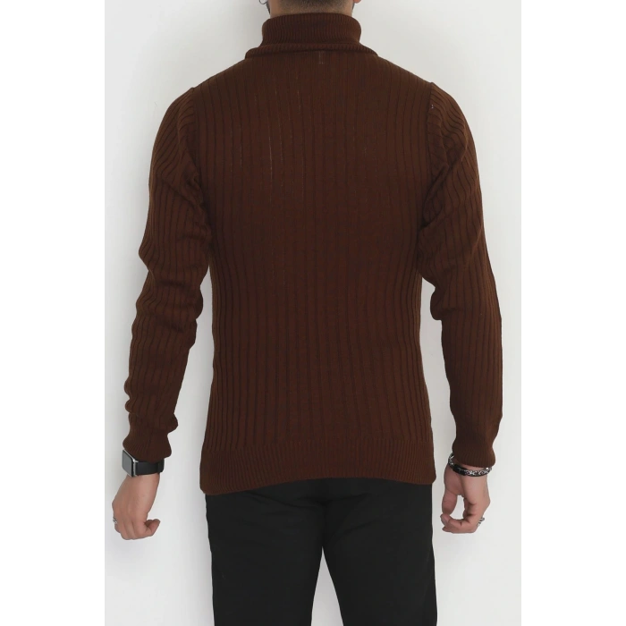 Balıkçı Yaka Erkek Triko Kahve - 70774.1766.