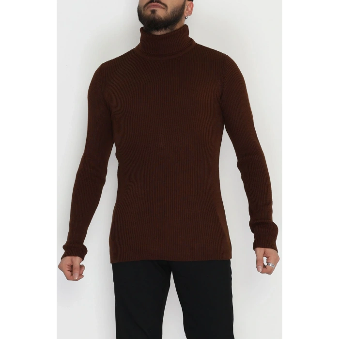 Balıkçı Yaka Erkek Triko Kahve - 70781.1766.