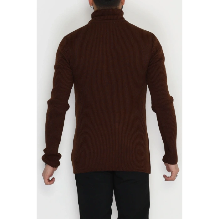 Balıkçı Yaka Erkek Triko Kahve - 70781.1766.