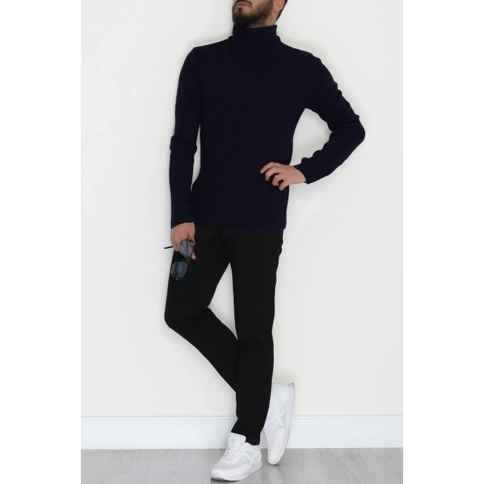 Balıkçı Yaka Erkek Triko Lacivert - 70781.1766.