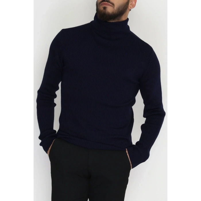 Balıkçı Yaka Erkek Triko Lacivert - 70781.1766.