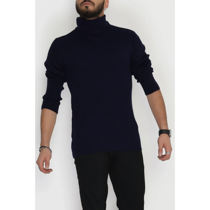 Balıkçı Yaka Erkek Triko Lacivert - 70781.1766.