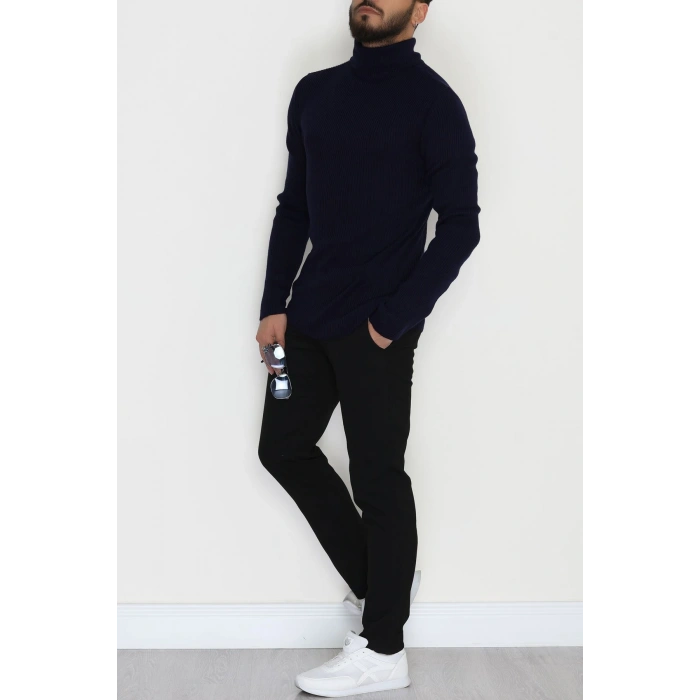 Balıkçı Yaka Erkek Triko Lacivert - 70781.1766.