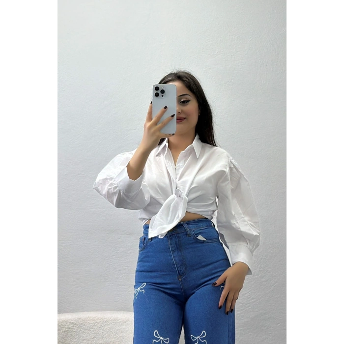 Balon Kol Gömlek Beyaz - 30839.1949.