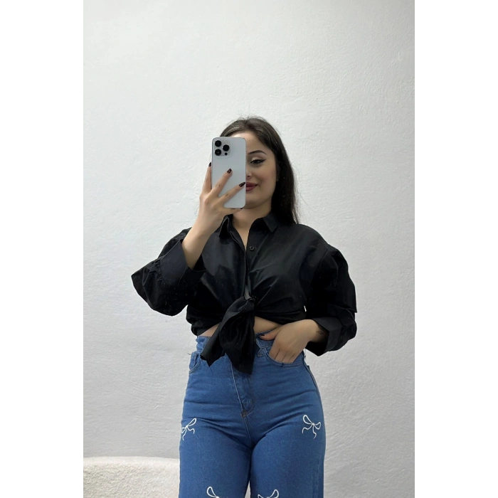 Balon Kol Gömlek Siyah - 30839.1949.