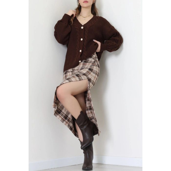 Balon Kol Hırka Kahve - 340.1577.