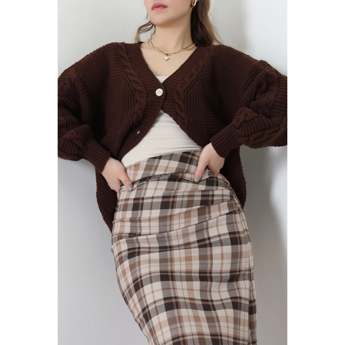 Balon Kol Hırka Kahve - 340.1577.