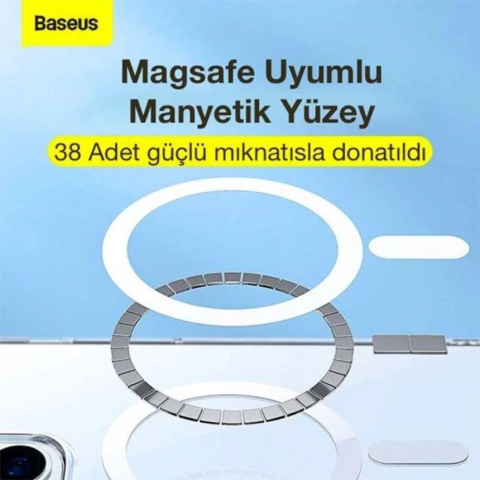 Baseus Crystal iPhone 12 Pro Max Kılıf Magsafe Uyumlu Manyetik Kılıf-(1903)