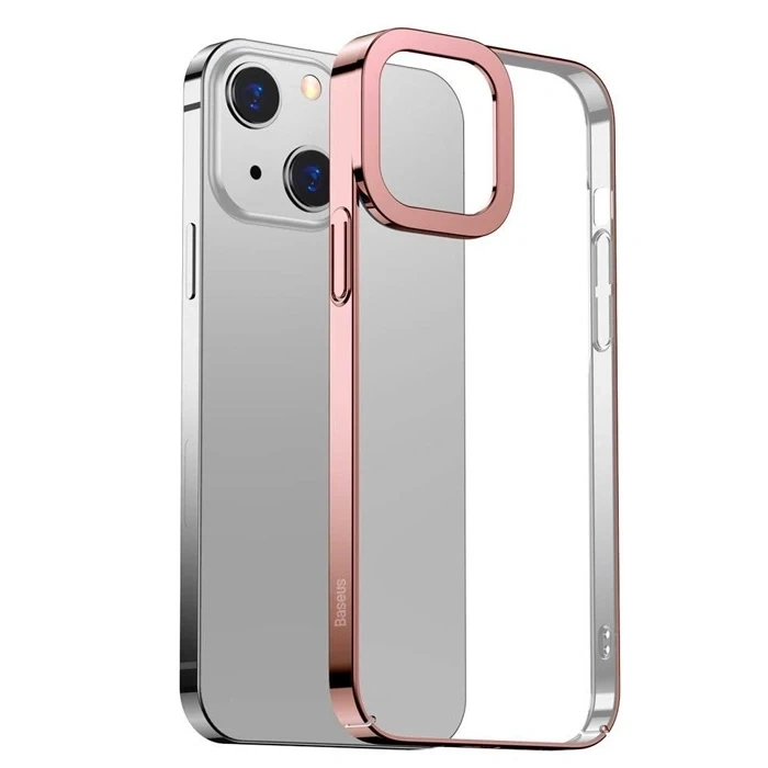 Baseus Glitter iPhone 13 6.1inç Kılıf Renkli Kenar Şeffaf Silikon-(1903)