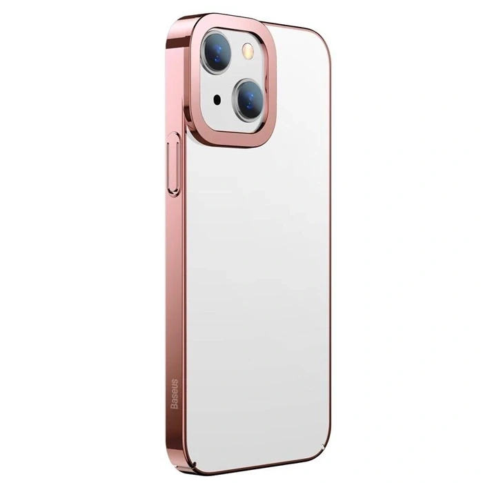 Baseus Glitter iPhone 13 6.1inç Kılıf Renkli Kenar Şeffaf Silikon-(1903)