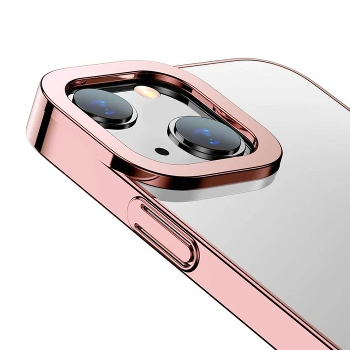Baseus Glitter iPhone 13 6.1inç Kılıf Renkli Kenar Şeffaf Silikon-(1903)