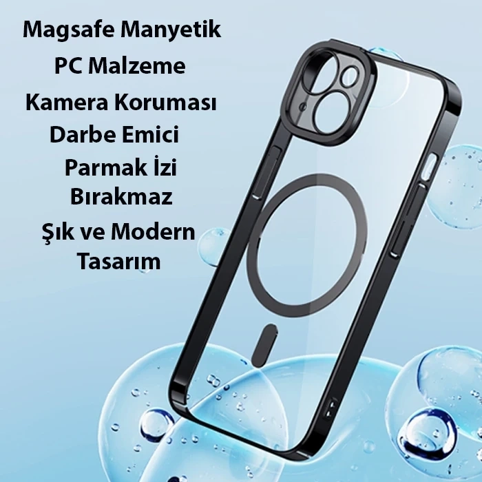 Baseus Glitter iPhone 14 6.1 Magsafe Silikon Kılıf + Tempered Ekran Koruyucu Set-(1903)