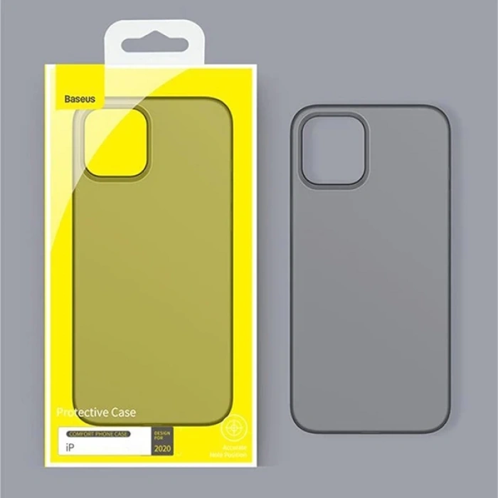 Baseus İPhone 12/ 12 Pro Comfort İnce Şeffaf Kılıf Matte PP Kılıf-(1903)