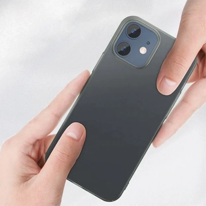 Baseus İPhone 12 Mini 5.4 Comfort İnce Şeffaf Kılıf Matte PP Kılıf-(1903)
