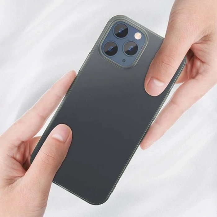 Baseus İPhone 12 Pro Max 6.7 Comfort İnce Şeffaf Kılıf Matte PP Kılıf-(1903)