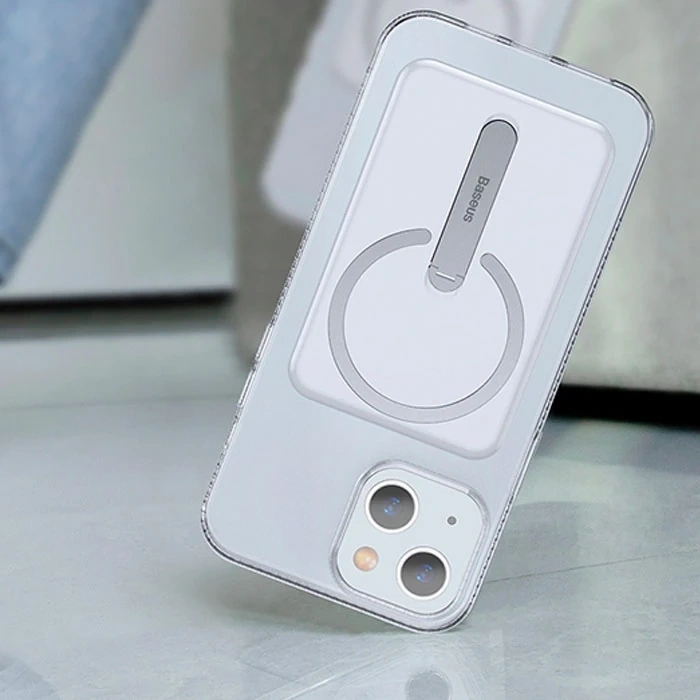 Baseus iPhone 13 6.1inç Manyetik Magsafe Standlı Silikon Kılıf-(1903)