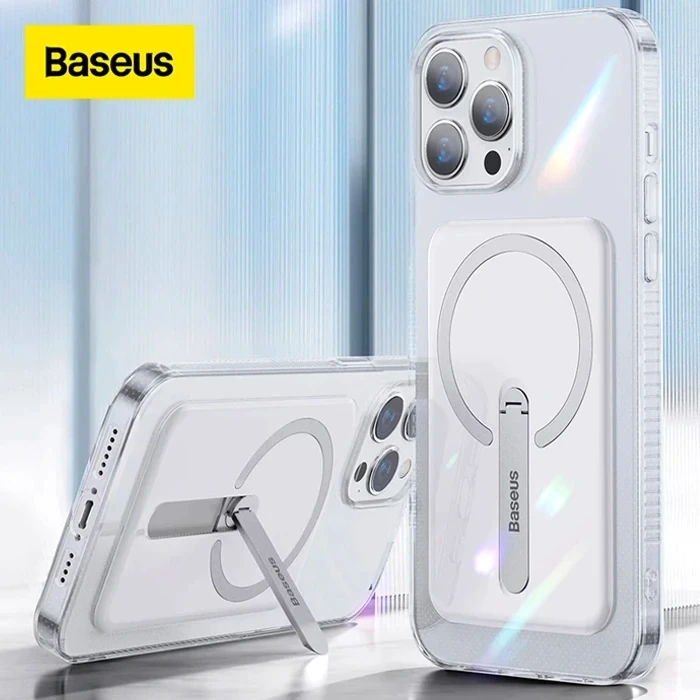 Baseus iPhone 13 Pro 6.1inç Manyetik Magsafe Standlı Silikon Kılıf-(1903)