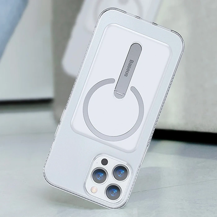 Baseus iPhone 13 Pro 6.1inç Manyetik Magsafe Standlı Silikon Kılıf-(1903)