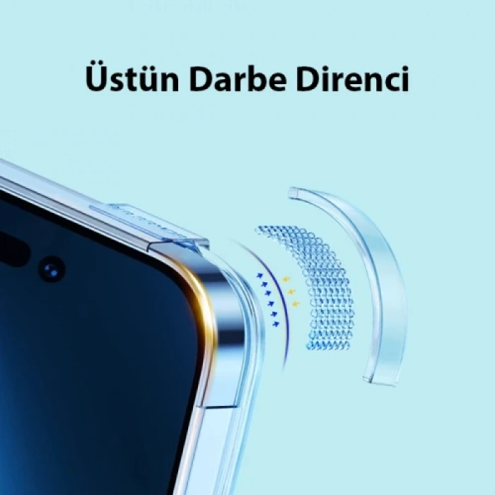 Baseus iPhone 15 Pro Crystal Serisi Manyetik Magsafe Silikon Kılıf + Tempered Ekran Koruyucu Set-(1903)