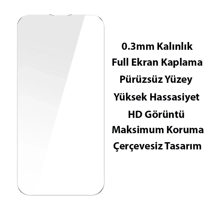 Baseus iPhone 15 Pro Max Crystal Serisi Manyetik Magsafe Silikon Kılıf + Tempered Ekran Koruyucu Set-(1903)