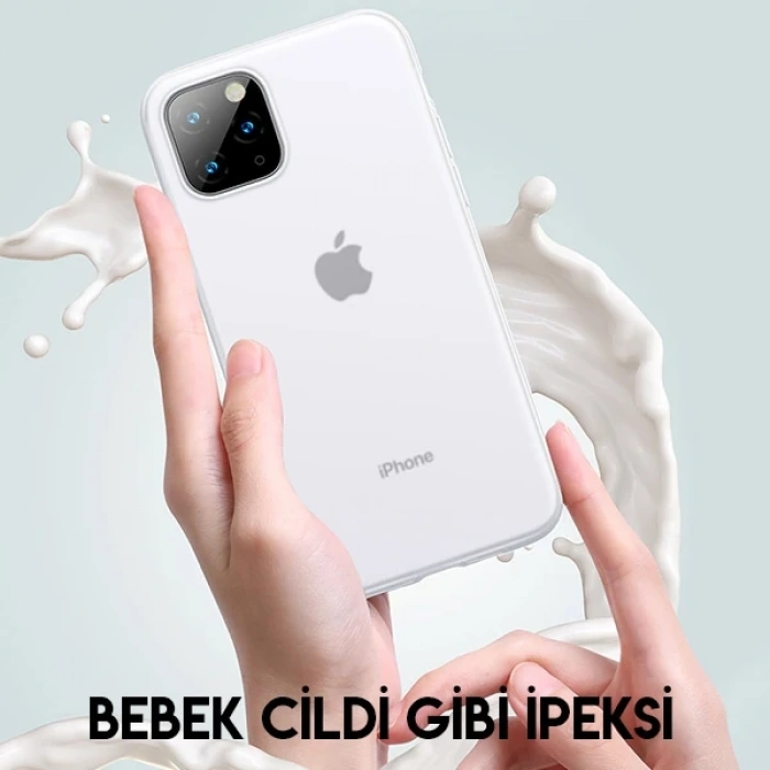 Baseus Jelly Liquid Silica Gel iPhone 11 Pro Max 6.5 Kılıf Şeffaf Sıvı Silikon Kılıf-(1903)
