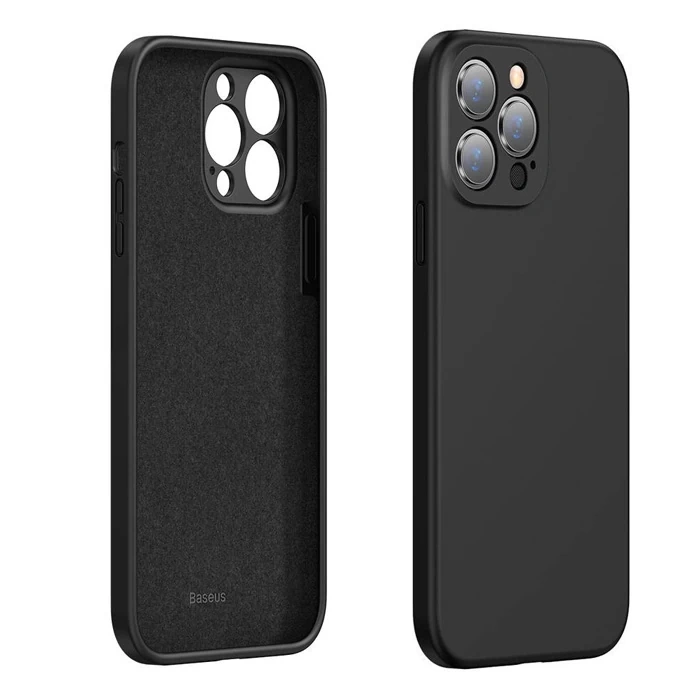 Baseus Liquid iPhone 13 Pro Kılıf Kamera Korumalı İçi Kadife Silikon Kılıf-(1903)