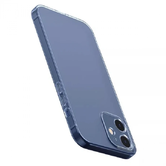Baseus Simple Case iPhone 12 6.1 İnce Şeffaf Silikon Kılıf Kamera Korumalı-(1903)