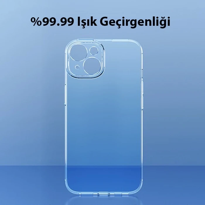 Baseus Simple Case iPhone 14 6.1 Kamera Korumalı İnce Silikon Şeffaf Kılıf-(1903)