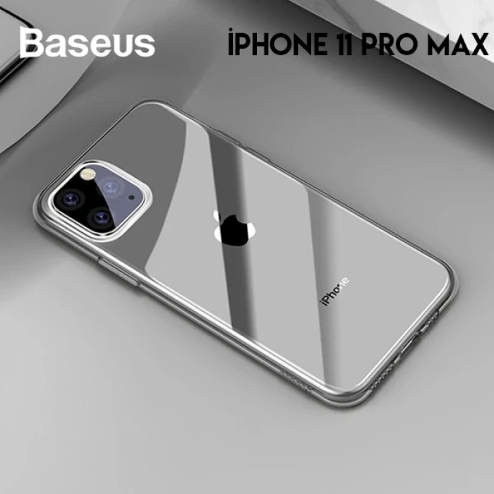 Baseus Simplicity Series iPhone 11 Pro Max 6.5 Kılıf Şeffaf Gel Silikon Kılıf-(1903)
