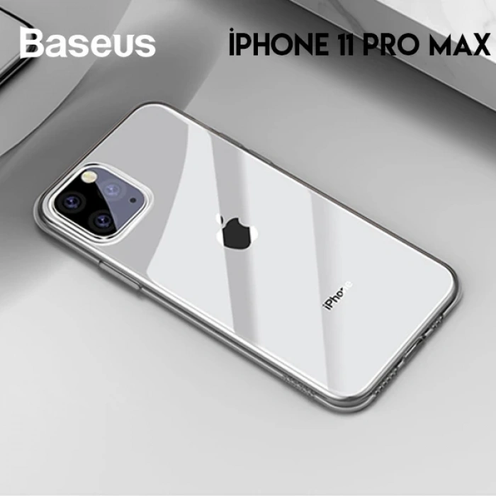 Baseus Simplicity Series iPhone 11 Pro Max 6.5 Kılıf Şeffaf Gel Silikon Kılıf-(1903)