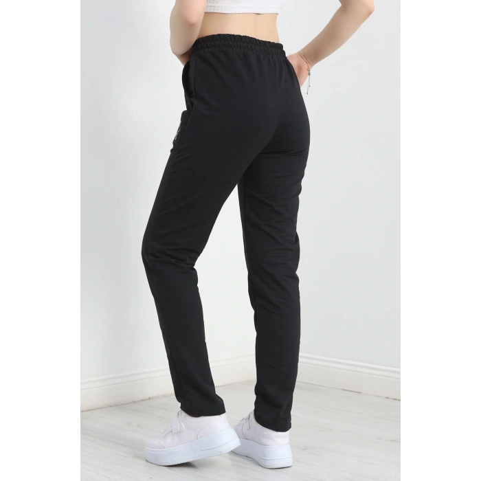 Baskılı Double Paça Eşofman Altı Siyah1 - 41276.1431.