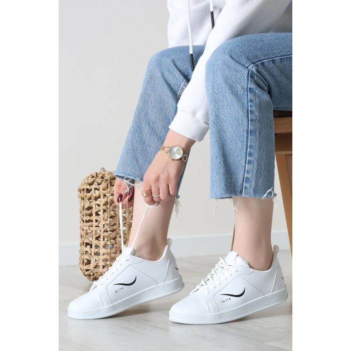 Baskılı Günlük Ayakkabı Beyazsiyah - 30303.264.