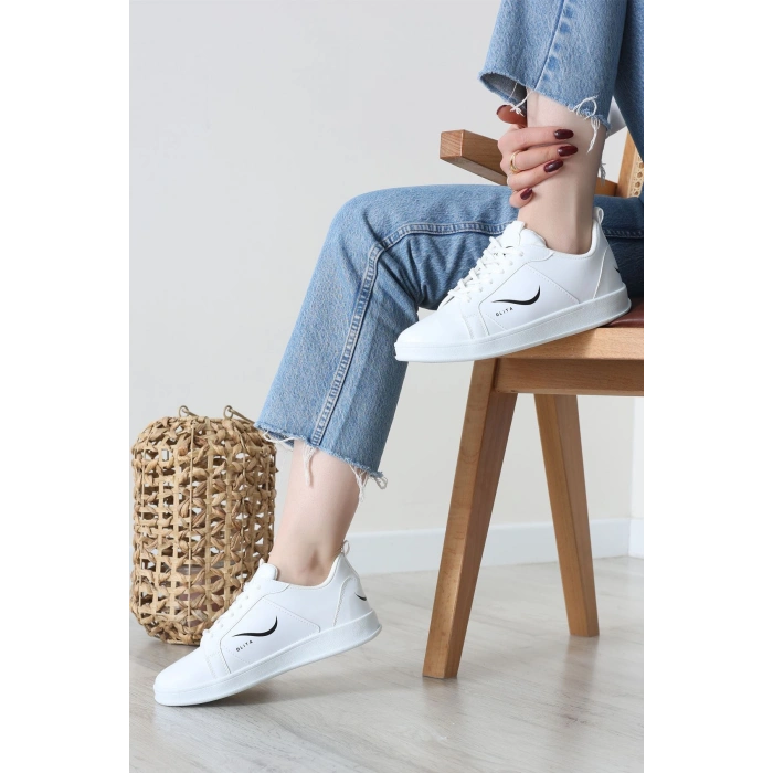 Baskılı Günlük Ayakkabı Beyazsiyah - 30303.264.